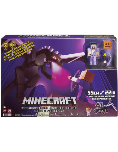 Figura mattel minecraft dragon de ender definitivo con figura