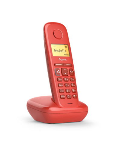 Telefono fijo inalambrico gigaset a270 rojo 80 numeros agenda -  10 tonos