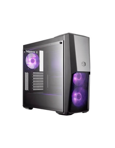 Caja ordenador gaming atx coolermaster masterbox 500 cristal templado -  frontal argb -  1 x 120 argb frontal -  1 x 120 traser