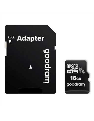 Tarjeta de memoria micro sd goodram 16gb m1aa cl10 uhs - i u1 + adaptador