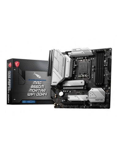 Placa base msi mag b660m mortar wifi ddr4  m - atx -  4x ddr4 -  6x sata6 -  1x usb tipo c -  1x usb 3.2 -  4x usb2.0 911 - 7d4