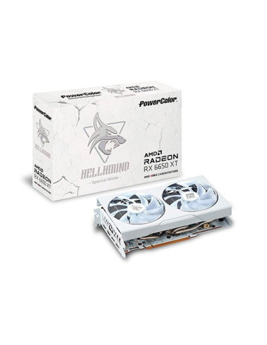 Tarjeta grafica powercolor radeon rx 6650xt hellhound 8gb gddr6 white