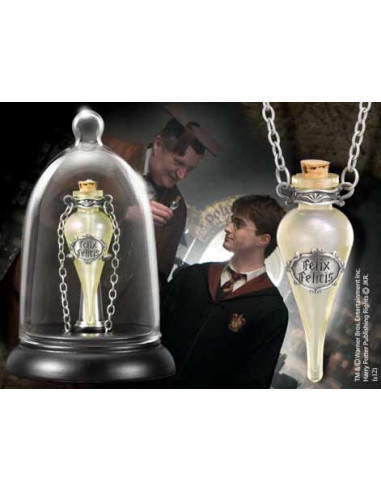 Réplica the noble collection harry potter collar en cristal con cadena poción suerte líquida