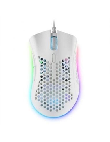 Mouse raton mars gaming optico usb 7 botones 32000ppp rgb blanco