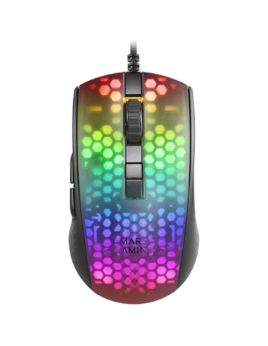 Mouse raton mars gaming optico usb 6 botones 12800ppp rgb negro