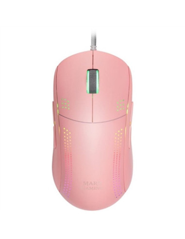 Mouse raton mars gaming mmprop optico usb 9 botones 32000ppp rosa