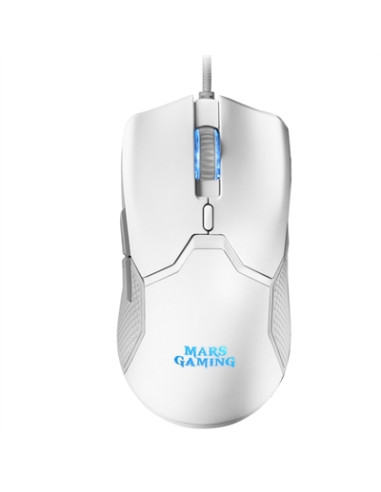 Mouse raton mars gaming mmv optico usb 6 botones 10000ppp rgb blanco