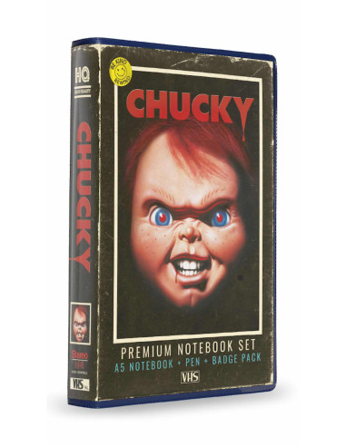 Set papeleria vhs sd toys (libreta - chapas y boligrafo) chucky