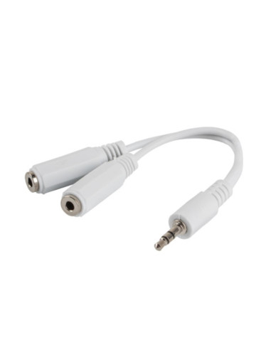 Cable adaptador mini jack 3.5mm lanberg 10cm - macho -  hembra - blanco