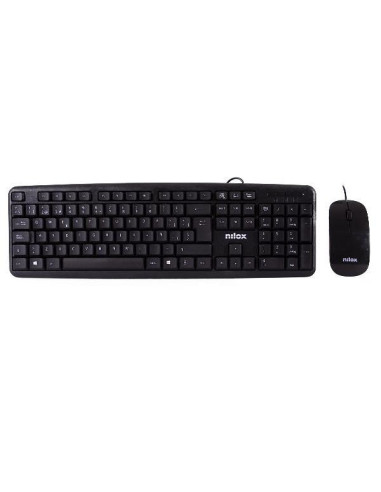 Kit teclado + mouse raton flat nilox usb negro