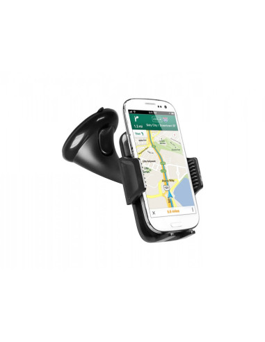 Soporte universal smartphone coche sbs eje y soporte orientable sujecion adherente negro