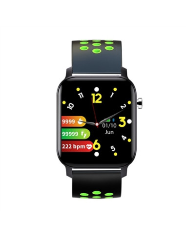 Reloj smartwatch leotec multisport bit 2 plus ip68 negro y verde 1.4pulgadas