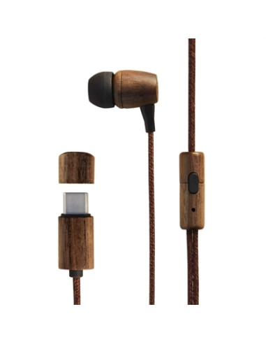 Auriculares micro energy sistem eco madera de nogal