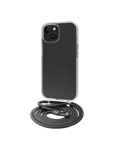 Funda muvit recycletek para apple iphone 15 transparente + colgante negro