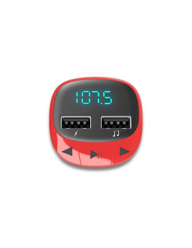 Transmisor fm coche energy sistem rojo fm - 87.5 - 108 mhz - cargador - microsd - usb - mp3