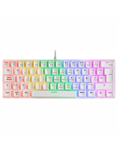 Teclado mars gaming mk60 usb 2.0 rgb mecanico blanco switch red