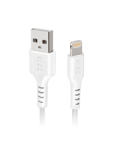 Cable usb 2.0 a lightning sbs 2m - macho - macho - blanco para iphone - ipad - ipod