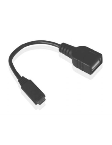 Cable micro - usb a usb tipo a sbs 0.13m - macho -  hembra - negro