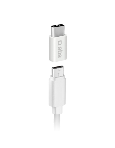 Adaptador micro usb a usb tipo c sbs hembra -  macho - blanco