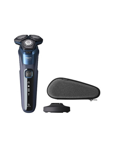 Afeitadora philips shaver serie 5000 azul cabezal 360º - recortador - lavable - wet