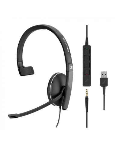 Auriculares epos sennheiser sc 135 jack 3.5mm usb microfono negro