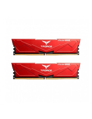 Memoria ram ddr5 32gb 2 x 16gb teamgroup vulcan - 5200mhz - pc5 41600 - red - cl40 - 1.25v