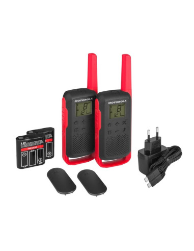 Walkie talkie motorola t62 rojo duo - hasta 8km