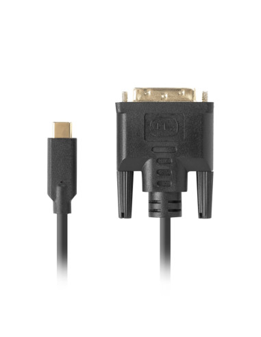 Cable usb tipo c a dvi - d lanberg 1m -  macho - macho -  negro