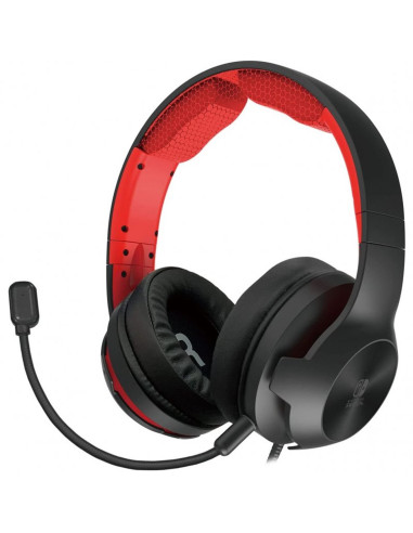 Auriculares gaming hori pro para nintendo switch jack 3.5mm negro - rojo