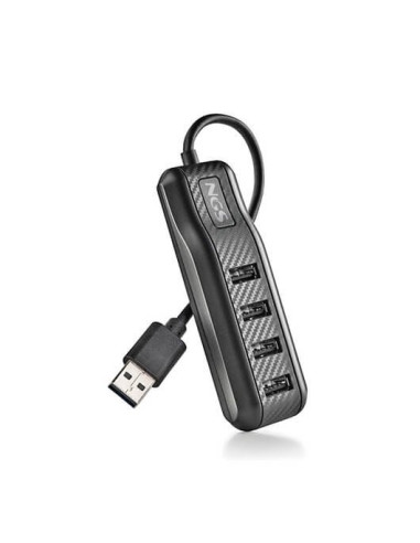 Hub 4 puertos usb 2.0 ngs port 2.0 negro plug play - 480mbps