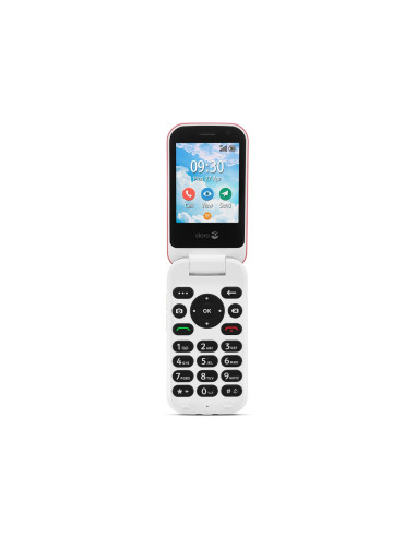 Telefono movil doro 7080 clam red -  white - 2.8pulgadas -  4g - rojo y blanco