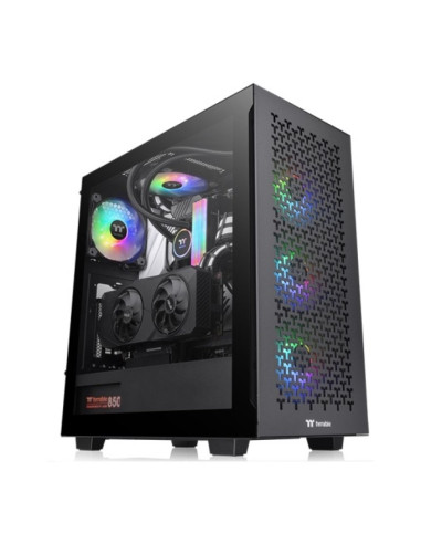 Caja ordenador gaming thermaltake v350 tg negro atx 2 x usb 3.2 1 x usb tipo c 3 x 120mm 1 x 140mm argb