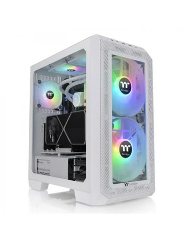 Caja ordenador gaming thermaltake view 300 mx snow atx 2 x usb 3.2 1 x usb tipo c 2 x 200mm 1 x 120mm argb