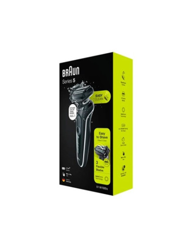 Afeitadora braun 51 - w1000s seco y mojado -  3 laminas flexibles -  aut 50min