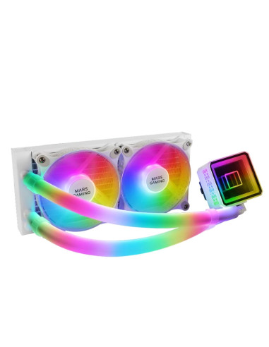 Kit de refrigeracion mars gaming mlultra240 blanco 500w 2 x 120mm rgb