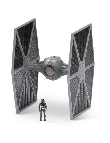 Figura star wars nave 8cm tie fighter gris y figura