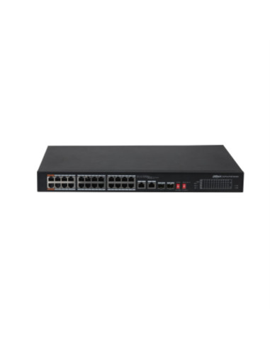 Switch dahua dh - pfs3226 - 24et - 240 poe 24 puertos gigabit ethernet 2 puertos sfp