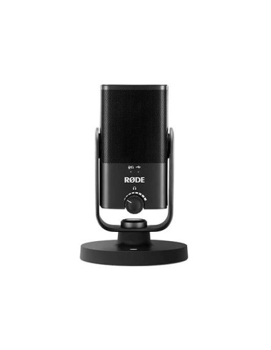 Microfono estudio rode nt - usb mini usb - c - 121db - 20hz - jack 3.5mm - base incluida - negro