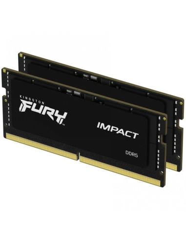 Memoria ram ddr5 32gb 2x16gb kingston - 4800mhz - pc4 38400 - sodimm - fury impact - cl38 - 1.1v