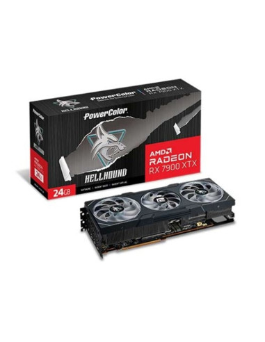 Tarjeta grafica powercolor rx 7900xtx hell hound 24gb gddr6 3 x dp -  1 x hdmi -  2 x 8p