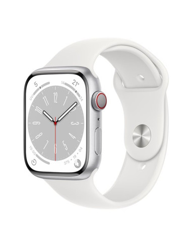 Reloj smartwatch apple watch series 8 gps + cellular 45mm silver aluminium ip6x -  retina