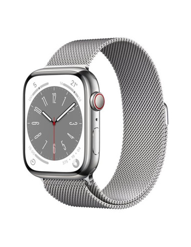 Reloj smartwatch apple watch series 8 gps + cellular 45mm silver stainless steel ip6x -  retina