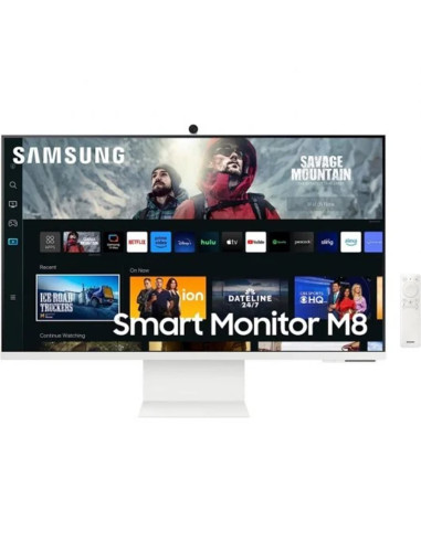 Monitor led 32pulgadas samsung m8 ls32cm801uuxen smart tv - va - 4k uhd - hdmi - usb tipo c - 60hz - 4ms - webcam