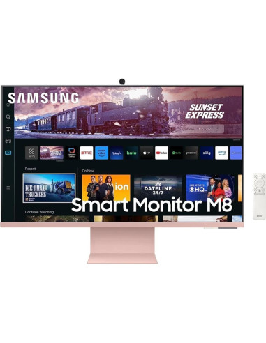 Monitor led 32pulgadas samsung m8 ls32cm80puuxen smart tv - va - 4k uhd - hdmi - usb tipo c - 60hz - 4ms - webcam