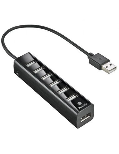 Hub 7 puertos usb 2.0 ngs tiny negro plug play -  480mbps