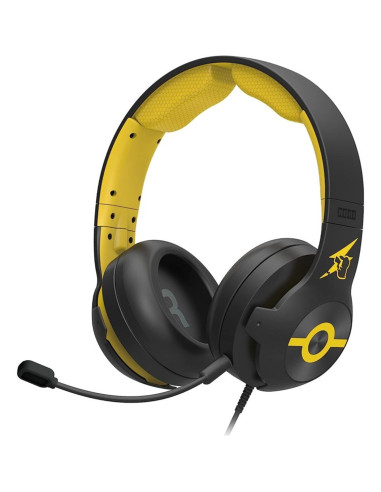 Auriculares micro gaming hori pro pikachu cool black supraural -  40mm -  jack 3.5mm -  cancelacion de ruido