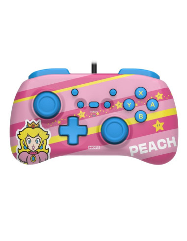 Gamepad hori controller mini peach para nintendo switch -  cableado