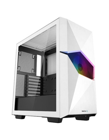 Caja gaming deepcool cyclops argb cristal templado usb tipo c blanca