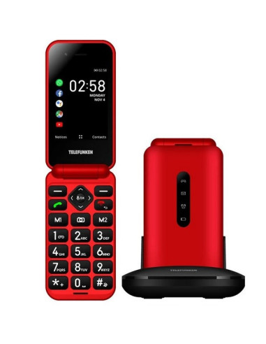 Telefono movil telefunken s740 senior phone - 4g - gps - 2.8pulgadas - kaios rojo