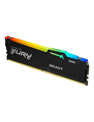 Memoria ram ddr5 8gb kingston - 5600 mhz - pc5 - 44800 - fury beast rgb - cl40 - 1.25v